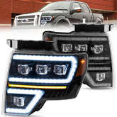 VLAND LED Matrix Projector Headlights For Ford F150 2009-2014